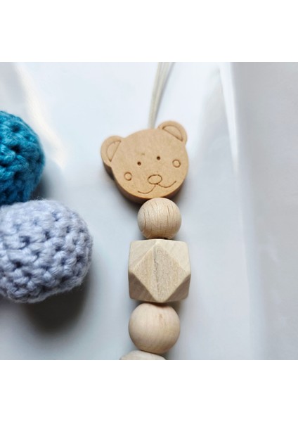 Ayıcıklı Mavi Isimli Bebek Emzik Zinciri Askısı fiyatları