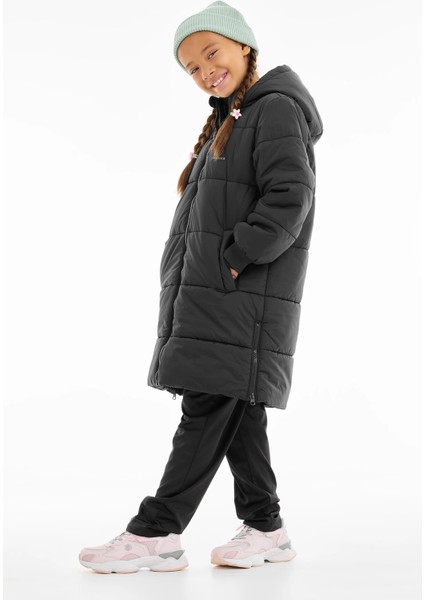 Sonne Dokuma Uzun Çocuk Mont Siyah