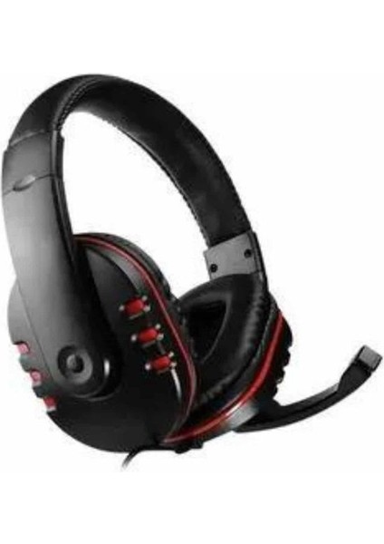 Oyuncu Kulaklığı Kulak Üstü Kablolu Stereo Mikrofonlu Yumuşak Kulak Yastığı