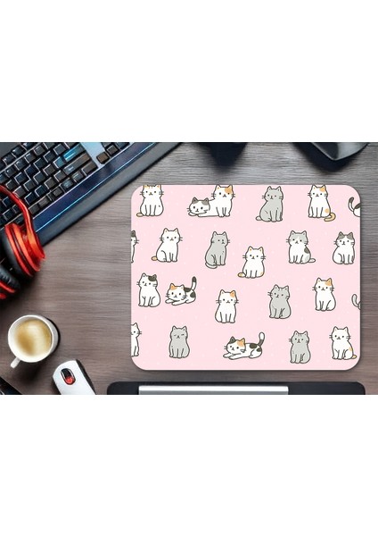 Cats In Pink Gaming Oyuncu Mouse Pad, Gaming Mousepad, Masa Matı modelleri