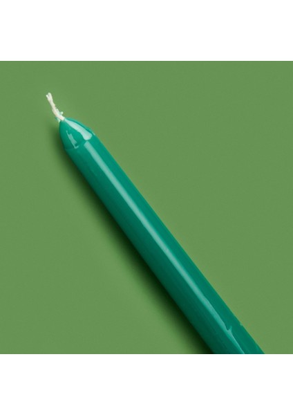4'lü Düz Şamdan Mumu - Yeşil - 25 cm modelleri