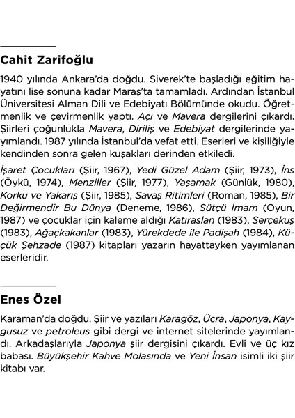 Anlamını Arayan İnsan - Cahit Zarifoğlu modelleri
