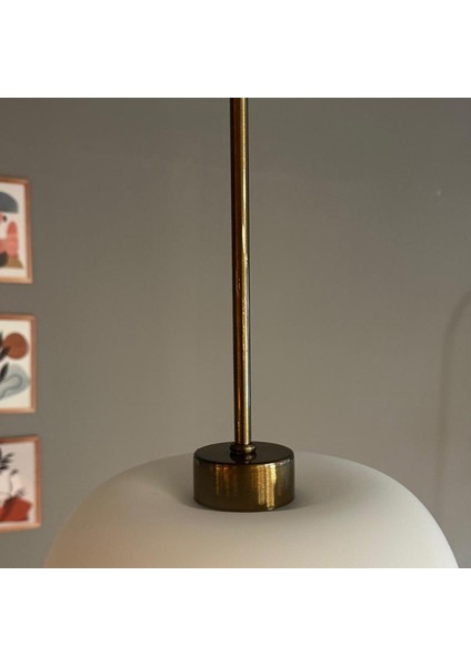 Dijon Beyaz Cam Sarkıt Avize Ince Eskitme Başlık Salon Mutfak Avizeleri Pastane Modelleri