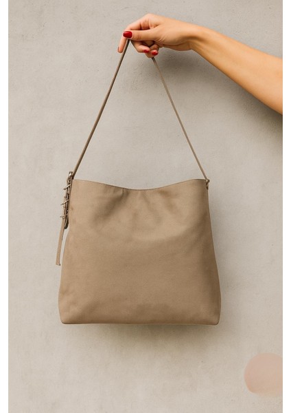 Oster Süet Omuz Çantası Vizon