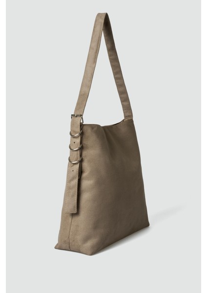 Oster Süet Omuz Çantası Vizon modelleri