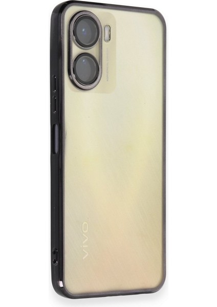 Vivo Y16 Kılıf Kamera Lens Korumalı Parlak Silikon Kapak Ryc/razer Lens - Siyah