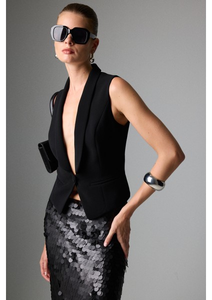 Payetli Uzun Etek Siyah K2615063_001 fırsatları