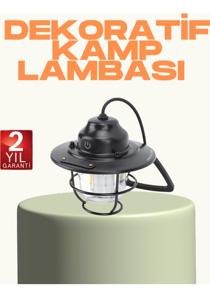 Hafif ve Taşınabilir Retro Tasarım Kamp Lambası
