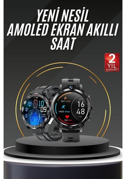 Akıllı Saat Titanyum Kasa Yuvarlak Ekran Alarm Uyku ve Sağlık Takibi Titreşimli fiyatları