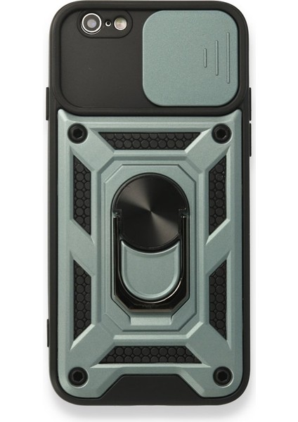 iPhone 6 Kılıf Tam Koruma Sağlayan Kamera Sürgülü Sert Silikon Kapak Ryc/pars Yüzüklü