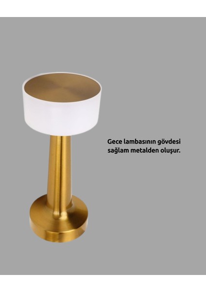 Modern Usb'li Kablosuz Masa Lambası – Minimalist Tasarım, 3 Farklı Parlaklık indirimleri