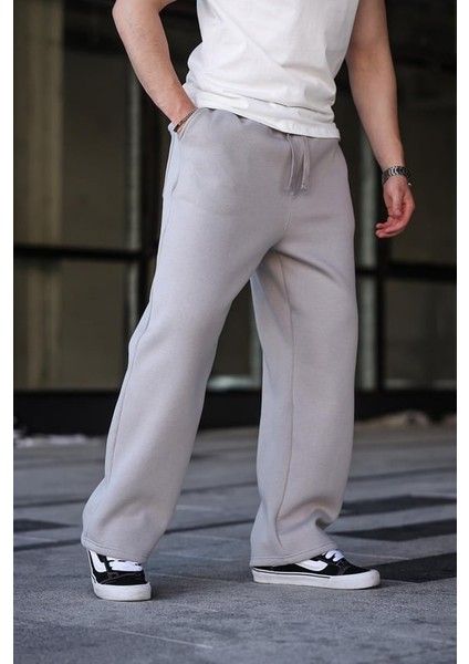 Boyalı Gri Rahat Kesim Erkek Eşofman Altı E6578