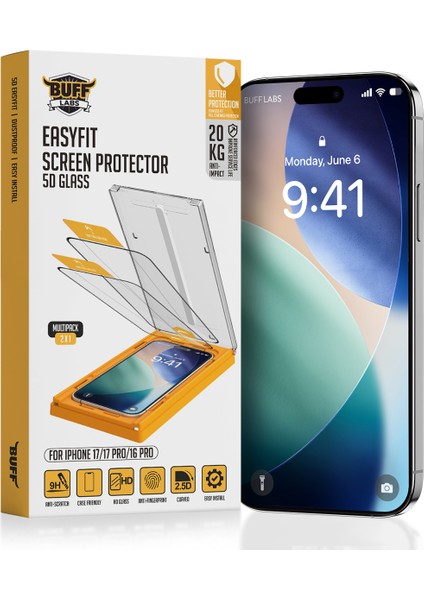 Buff iPhone 17 Avantaj Paket - Şeffaf Kılıf + Ekran Koruyucu + Lens Koruyucu Glass modelleri