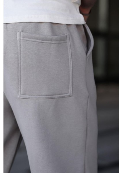 Boyalı Gri Rahat Kesim Erkek Eşofman Altı E6578