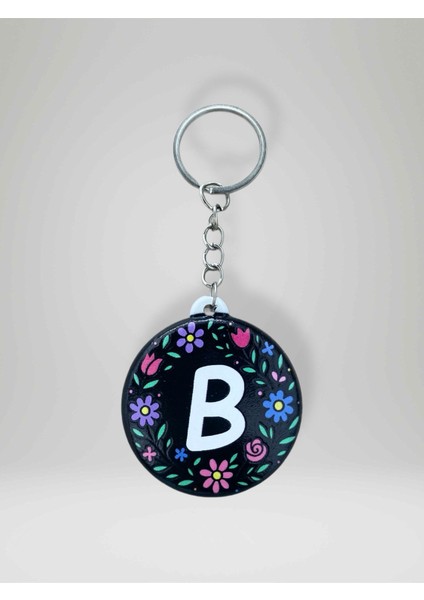 B Harf Kişiye Özel Harfli Çiçek Desenli Plastik Şişe Açacağı Anahtarlık Hem Şık Hem Kullanışlı Hediye Seçeneği