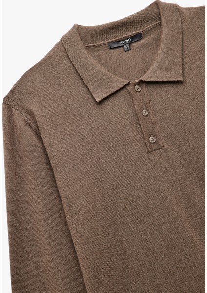 Uzun Kollu Düğmeli Polo Yaka Triko Kazak indirimleri