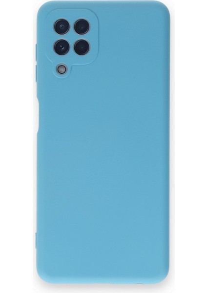 Samsung Galaxy A22 Kılıf Içi Kadife Kaplı Nano Silikon Kapak - Mavi