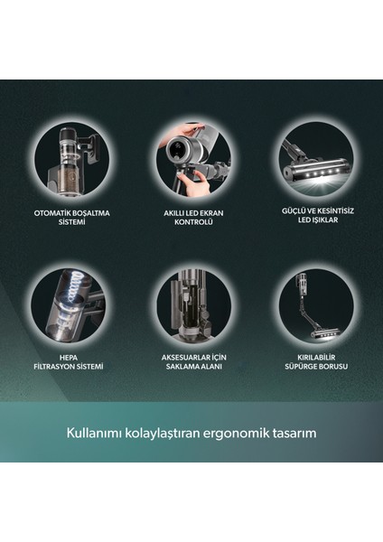 Dustrider Pro 1270H Toz Istasyonlu Ergonomik Dikey Süpürge Siyah modelleri