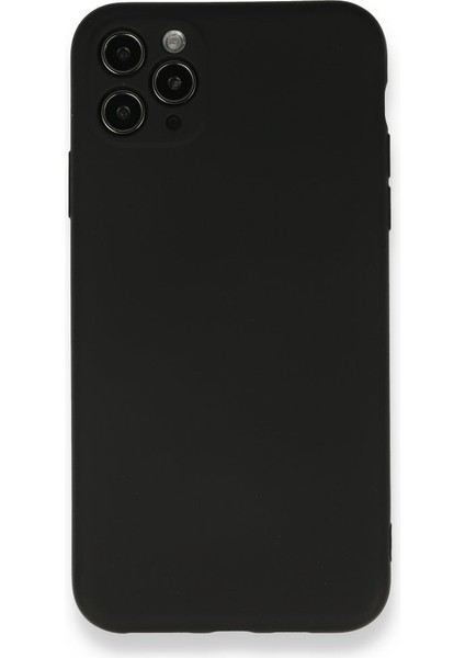 iPhone 11 Pro Max Kılıf Içi Kadife Kaplı Nano Silikon Kapak - Siyah