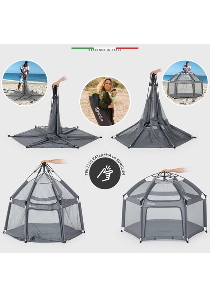 Tenda Bebek Park Yatak Oyun Parkı ve Oyun Çadırı Gri modelleri