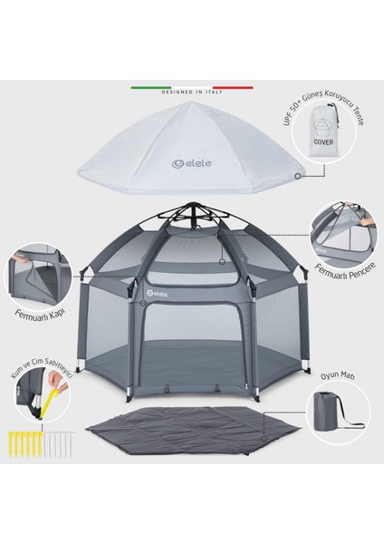 Tenda Bebek Park Yatak Oyun Parkı ve Oyun Çadırı Gri fırsatları