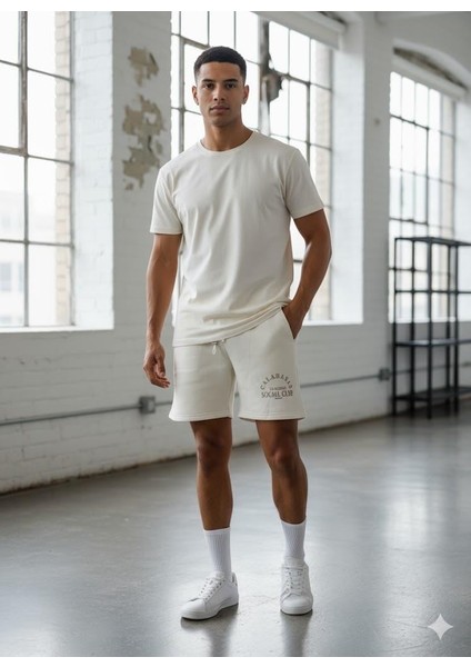 Ultra Rahat Ekru Şort | Baskılı | Kordonlu, Metal Kuş Gözlü | Spor & Casual Erkek Şort fiyatları