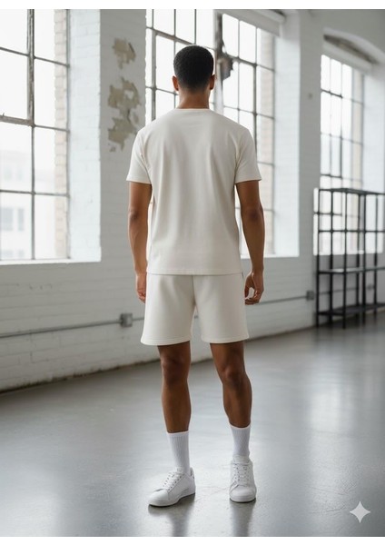 Ultra Rahat Ekru Şort | Baskılı | Kordonlu, Metal Kuş Gözlü | Spor & Casual Erkek Şort modelleri