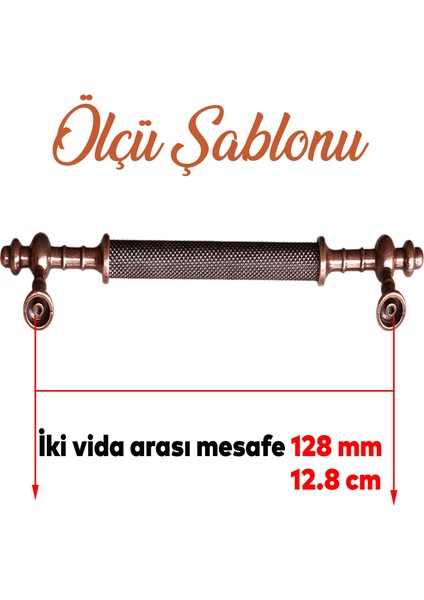 Mobilya Mutfak Çekmece Dolap Dolabı Kulpu Kulbu Kulpları Eskitme Antik Bakır Metal 128 mm fiyatları