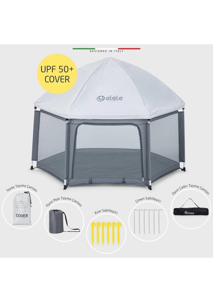 Tenda Bebek Park Yatak Oyun Parkı ve Oyun Çadırı Gri