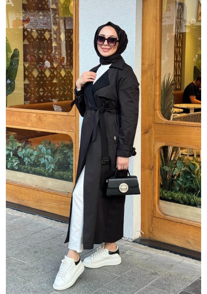 Trençkot T25PF-8011 Siyah