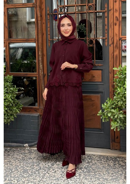 Almarwah Gömlek 101997 Bordo