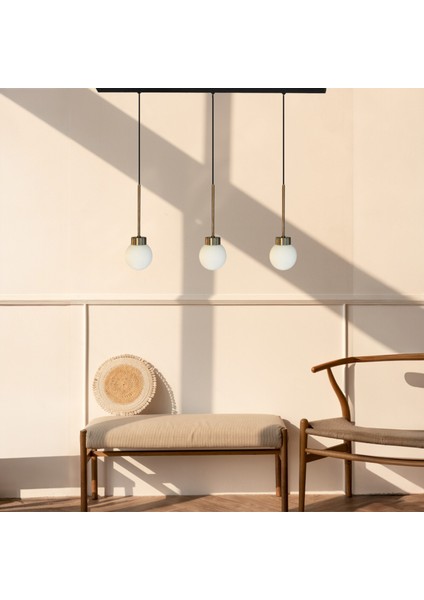 Üçlü Petite Beyaz Cam Avize Ince Eskitme Başlık Retro Sarkıt Restoran Salon Aydınlatma modelleri