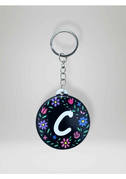 C Harf Kişiye Özel Harfli Çiçek Desenli Plastik Şişe Açacağı Anahtarlık Hem Şık Hem Kullanışlı Hediye Seçeneği