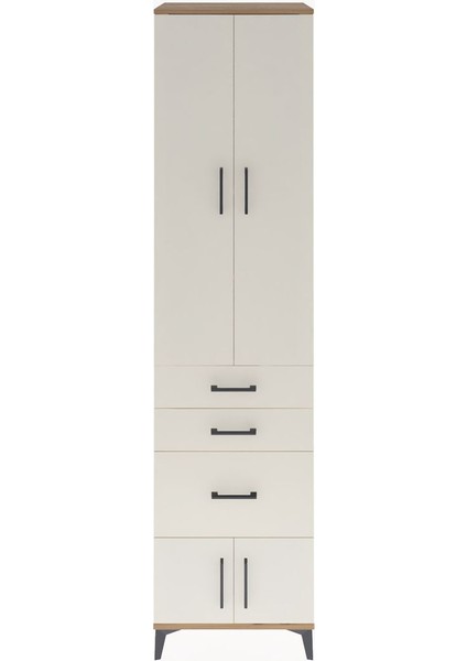 Hyperion Dolap 4 Raflı 3 Çekmeceli 4 Kapaklı 60X44X243 Çam-Aytaşı