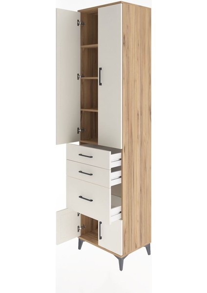 Hyperion Dolap 4 Raflı 3 Çekmeceli 4 Kapaklı 60X44X243 Çam-Aytaşı fırsatları