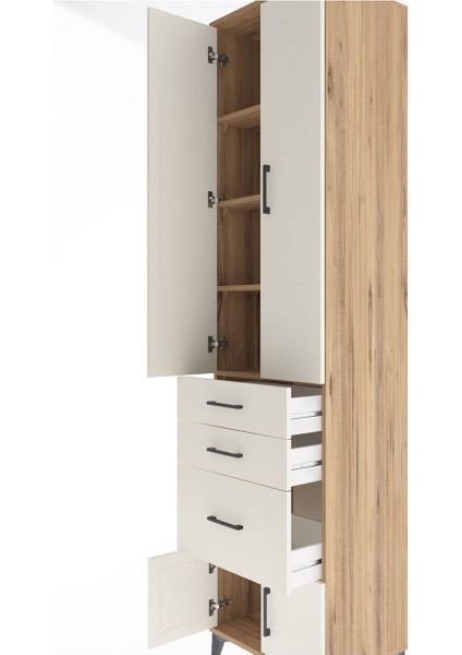 Hyperion Dolap 4 Raflı 3 Çekmeceli 4 Kapaklı 60X44X243 Çam-Aytaşı indirimleri