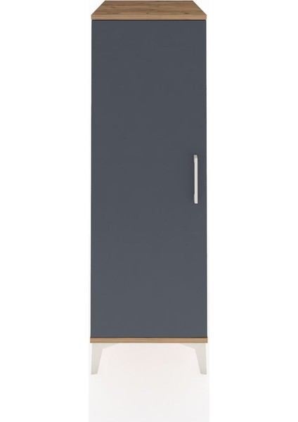 Kronos Dolap 2 Raflı Tek Kapaklı 44X59X134 Çam-Antrasit