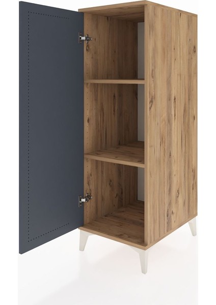 Kronos Dolap 2 Raflı Tek Kapaklı 44X59X134 Çam-Antrasit fırsatları