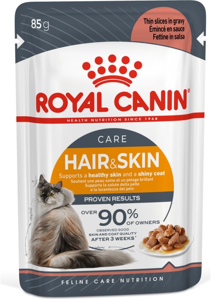 Hair&Skin Tüy ve Deri Sağlığı için Yaş Kedi Maması 12 x 85g