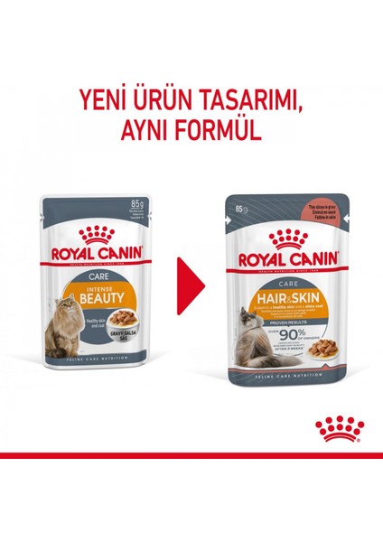 Hair&Skin Tüy ve Deri Sağlığı için Yaş Kedi Maması 12 x 85g