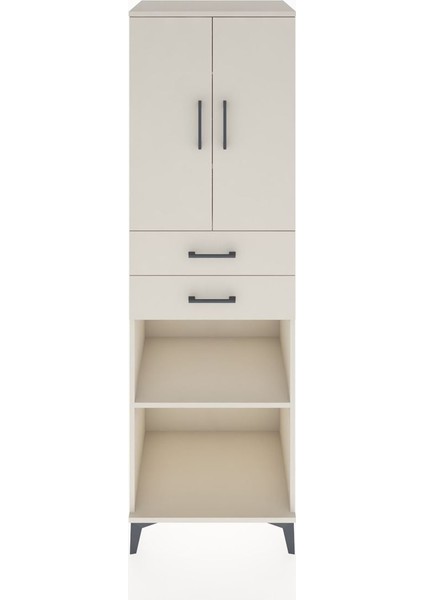 Hyperion Dolap 4 Raflı 2 Çekmeceli 2 Kapaklı 60X44X195 Aytaşı-Aytaşı