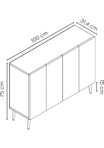 Ayça Çok Amaçlı Konsol Dolap | Antrasit - Antrasit indirimleri