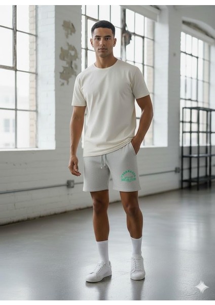 Ultra Rahat Gri Şort | Baskılı | Kordonlu, Metal Kuş Gözlü | Spor & Casual Erkek Şort fiyatları