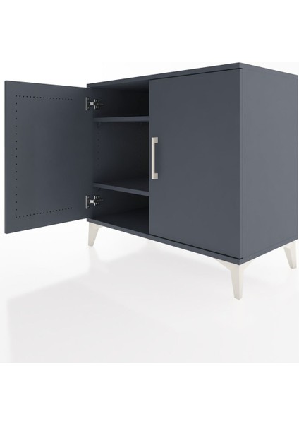 Hyperion Şifonyer 2 Raflı 2 Kapaklı 88X44X80 Antrasit-Antrasit fırsatları