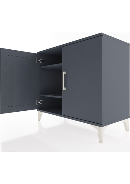 Hyperion Şifonyer 2 Raflı 2 Kapaklı 88X44X80 Antrasit-Antrasit indirimleri