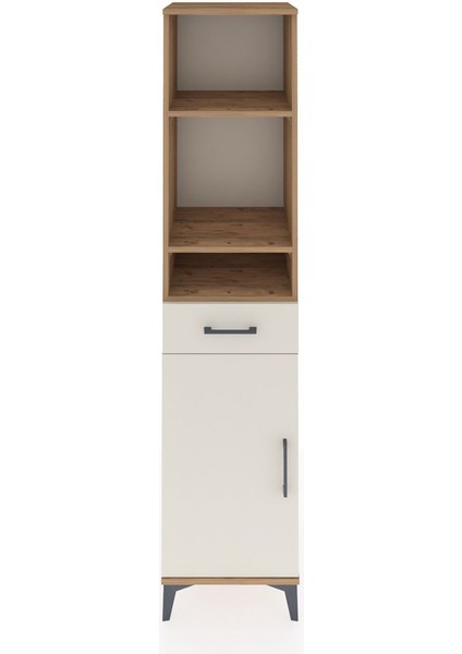 Hyperion Dolap 4 Raflı Tek Çekmeceli Tek Kapaklı 44X44X195 Çam-Aytaşı