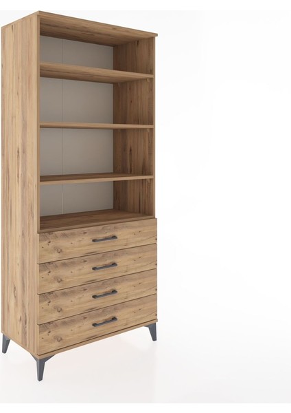 Hyperion Dolap 4 Raflı 4 Çekmeceli 88X44X195 Çam-Çam fiyatları