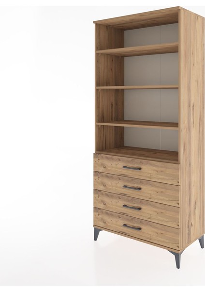 Hyperion Dolap 4 Raflı 4 Çekmeceli 88X44X195 Çam-Çam modelleri