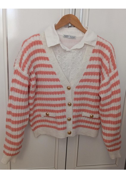 Kadın Gold Düğme Detaylı Yumuşak Triko Hırka modelleri