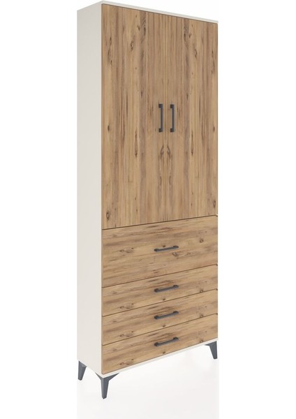 Arges Dolap 3 Raflı 4 Çekmeceli 2 Kapaklı 88X30X221 Aytaşı-Çam fiyatları